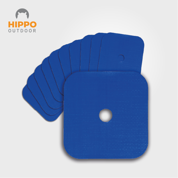 Self-adhesive Eyelet Strengthener Tape for reinforcing tarp eyelets.