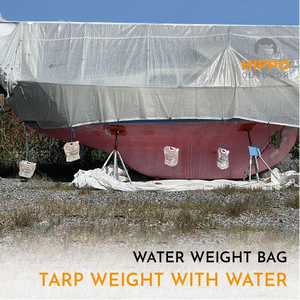 Tarp securing water bags designed for camping, boating, and outdoor protection