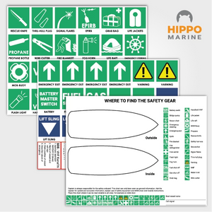 Boat safety stickers available on Amazon US with free nationwide shipping.