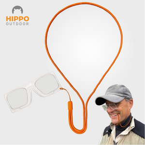 Clip-on flugfiskeglasögon med orange nackband