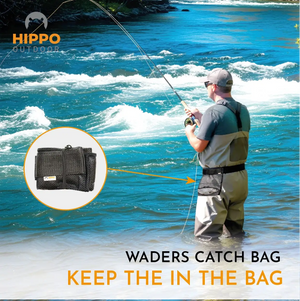 Spara fisken i en nätkasse som sitter på bältet