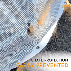 Tarp wear that could easily have been prevented with chafe protection tape.