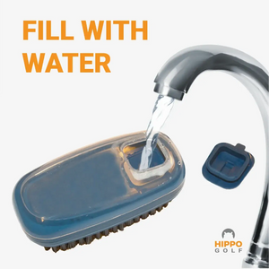 Filling golf club cleaning brush with water – Hippo Golf 8162-05