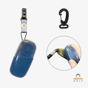 Water brush for golf clubs with white Hippo Clips, cleaning of iron grooves – Hippo Golf 8162-12