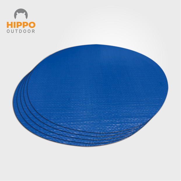 Durable tarp patch designed to prevent wear and tear around eyelets.