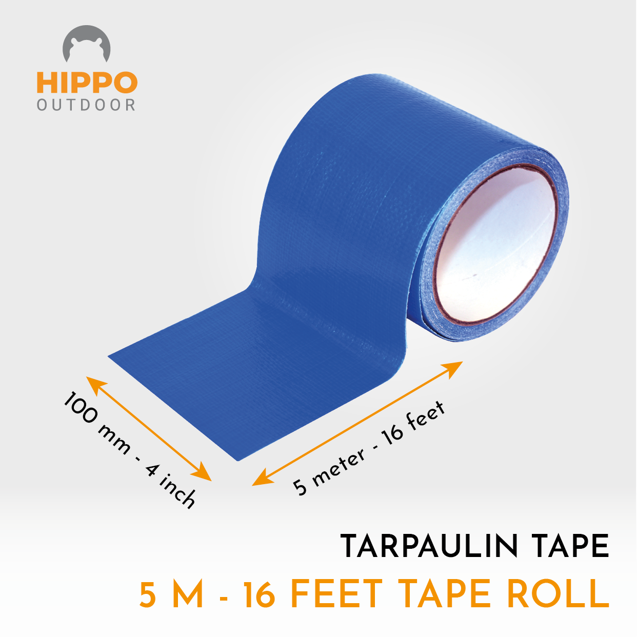 Outdoor Tarp Repair Tape, 4-inch wide self-adhesive UV-protected roll.