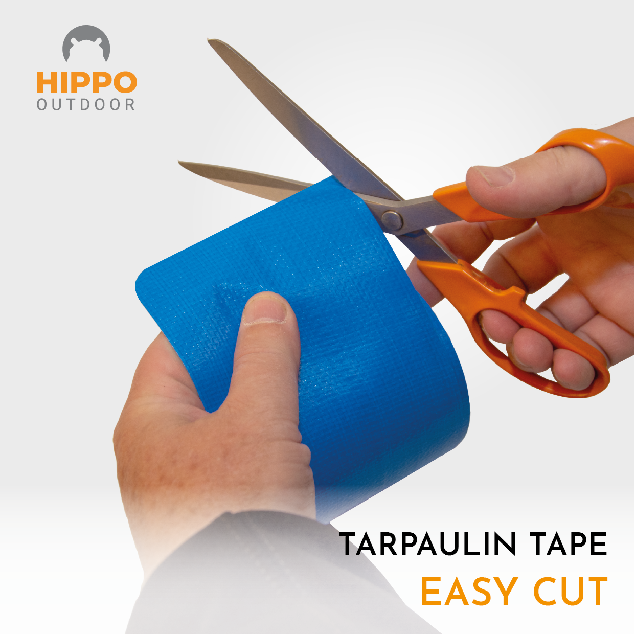 Durable repair tape for fixing rips, holes, and tears in tarps and outdoor gear.