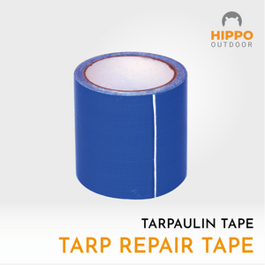 Wide repair tape for patching large tears in tarps and other equipment.