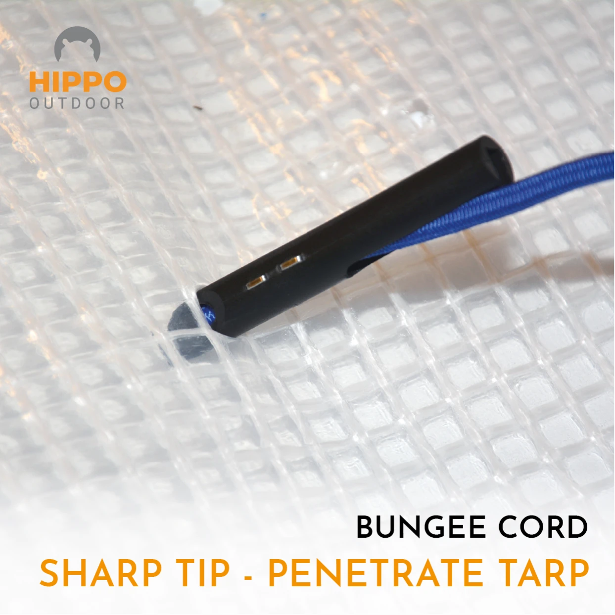 Durable bungee cords offering 50% stretch for strength and flexibility.