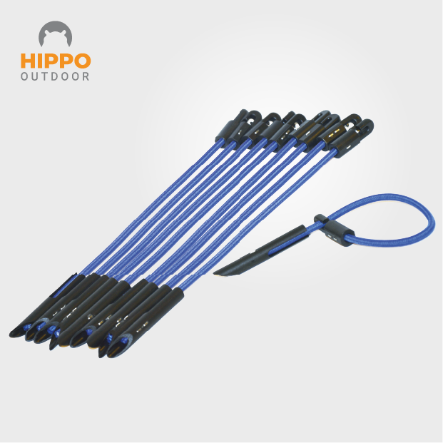 High-performance bungee cords for tarp setups in construction or camping.