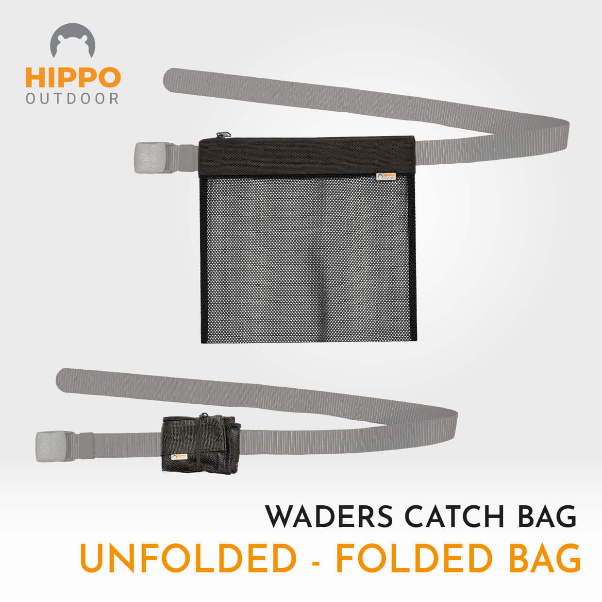 Vik ut och du har en stor nätkasse för att spara fisken när du vadar.