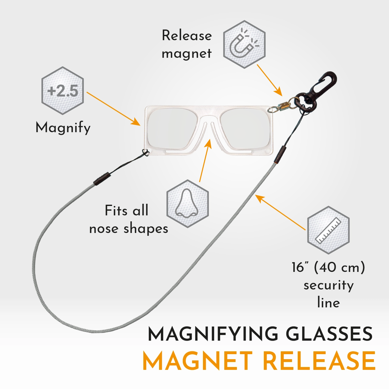 Magnetiska clip-on glasögon fästs snabbt på näsan