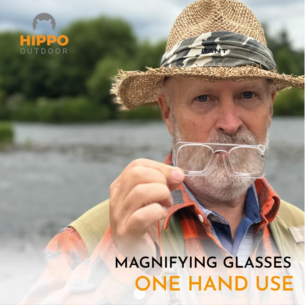 Clip-release fly fishing glasses for easy attachment to fishing vest.