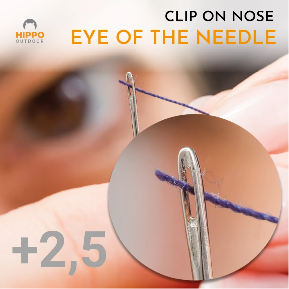 Lightweight magnifying glasses providing hands-free focus for sewing and embroidery.
