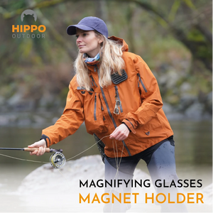 Magnet release fly fishing glasses for quick and secure attachment.