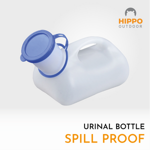 Portable urinal bottle with a 1.2-liter capacity for boating and camping.