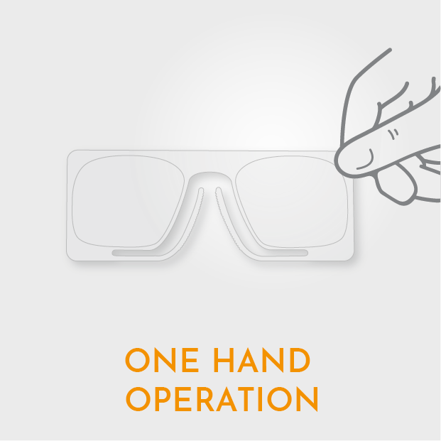 one hand use glasses- super smart