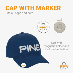 Ball marker with magnetic hat clip attached to golf cap – 8103-03