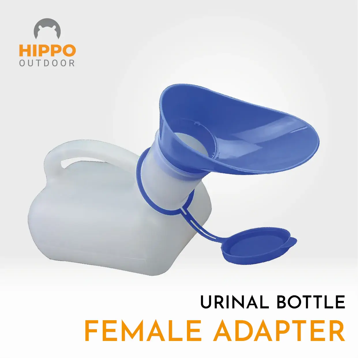 Close-up of unisex female adapter included with portable boat urinal for comfortable use by women.