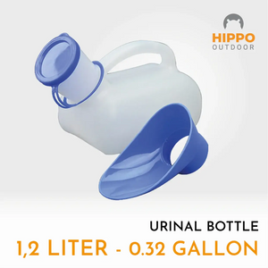 Boat urinal with removable unisex adapter showing wide-mouth design for men and women on fishing trips.