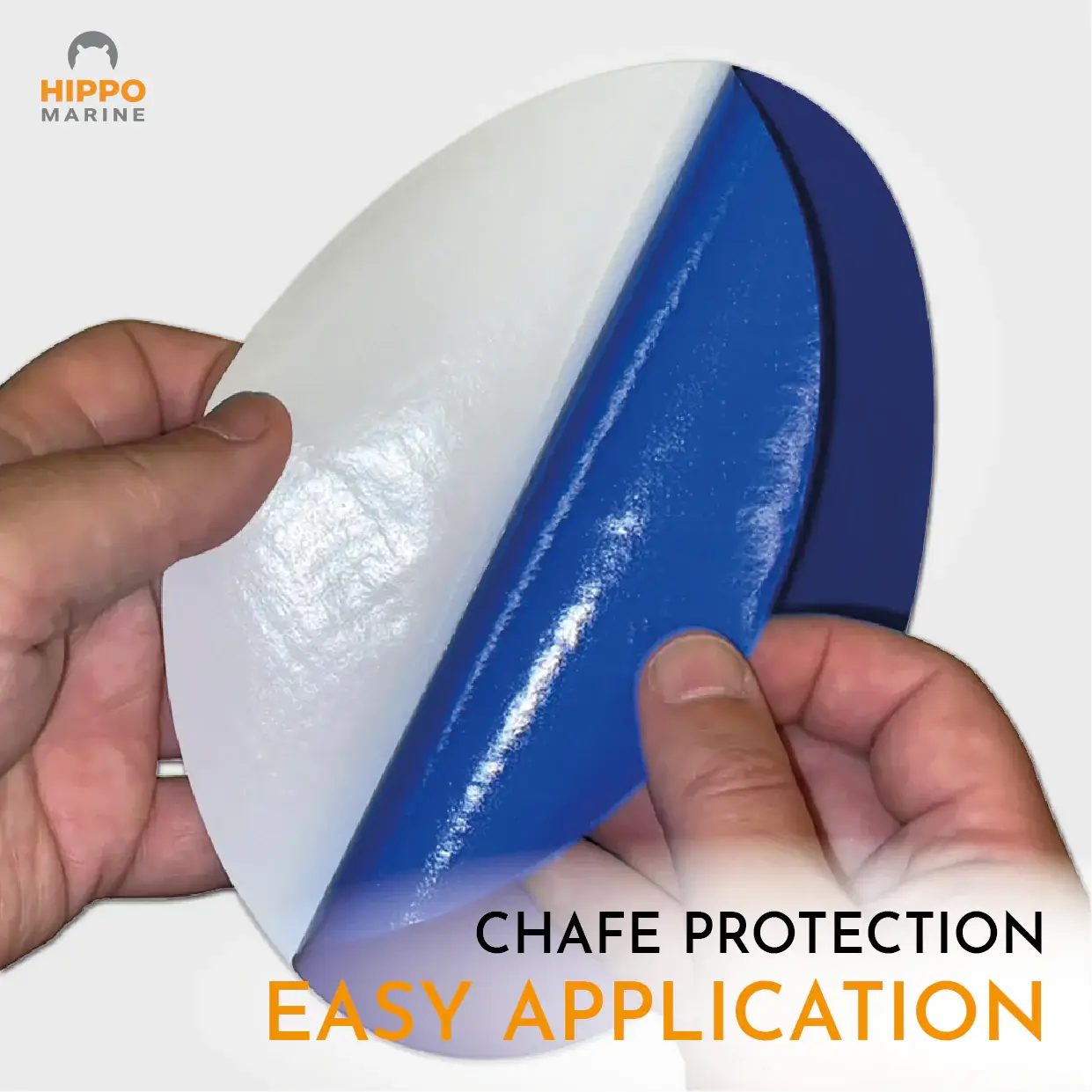 Easy-apply chafe protection tape – peel-and-stick round tarp patch for quick installation.