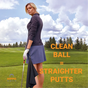 Clean golf ball leads to straighter putts using golf towel clip system – 8164-15