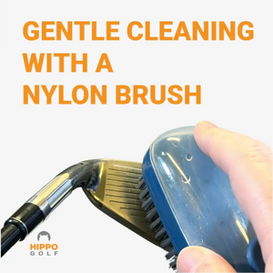 Gentle golf club cleaning with nylon brush – Hippo Golf 8162-06