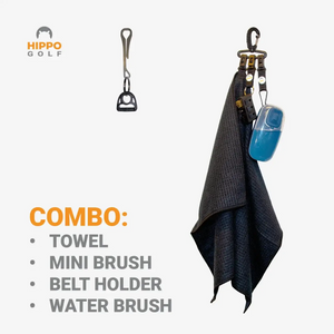 Golf accessory combo including towel, mini brush, belt holder and water brush – 8164-06