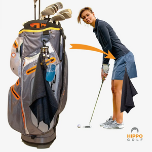 Golf bag clip system with towel and water brush attached for easy access during play – 8164-03