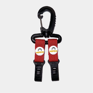 Red headcover and cap holder used as golf bag accessory from Hippo Golf – 8161-07