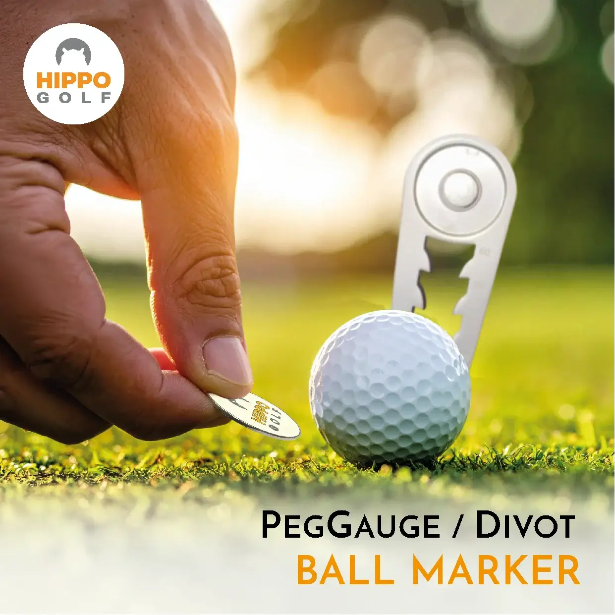 Using the golf ball marker with the PegGauge tool on the green – Hippo Golf 8105-02