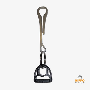 Hippo Golf belt holder made of stainless steel with D-clip for towel or glove attachment 8172-03