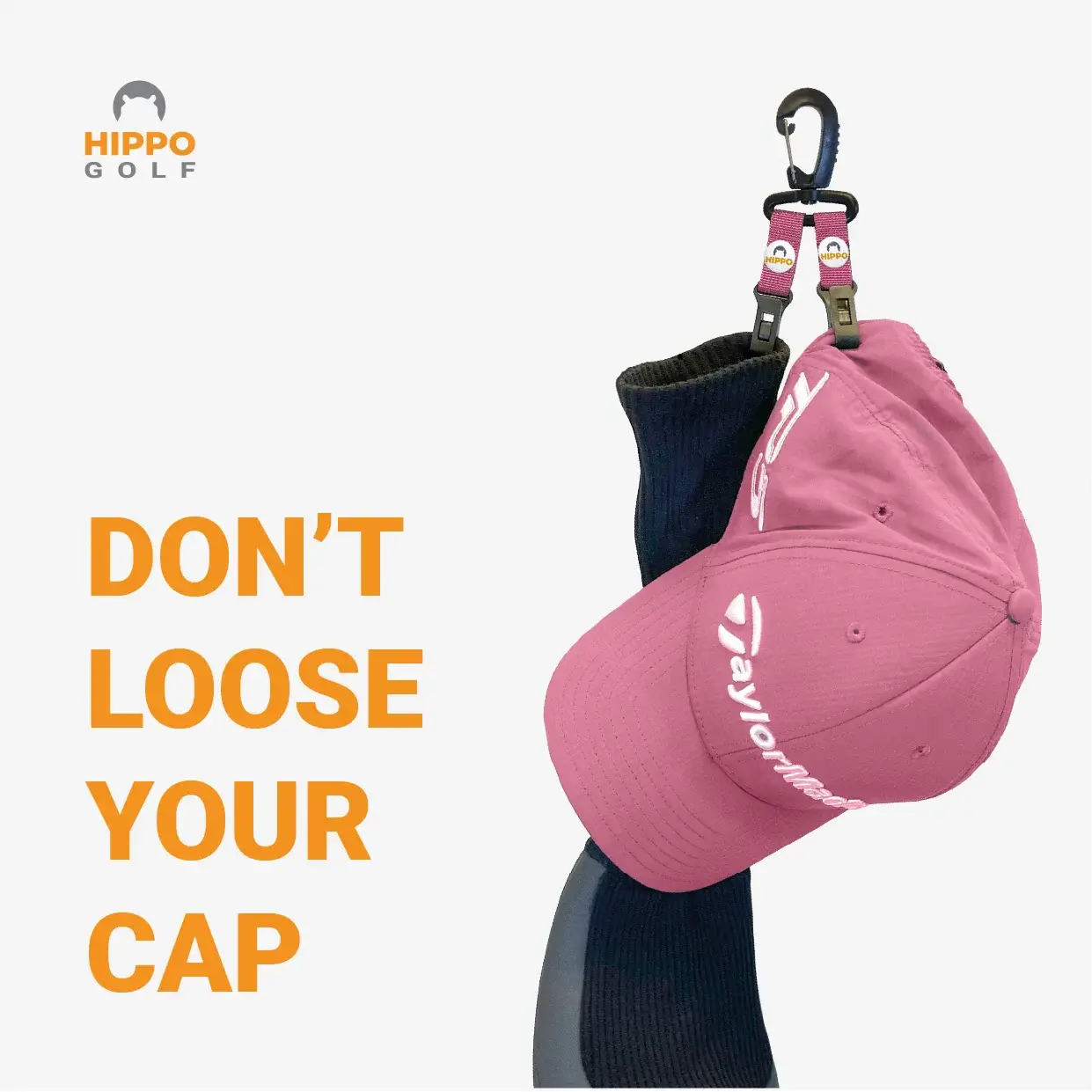Hippo Golf cap holder clip attached to headcover to prevent losing your golf cap – 8161-09