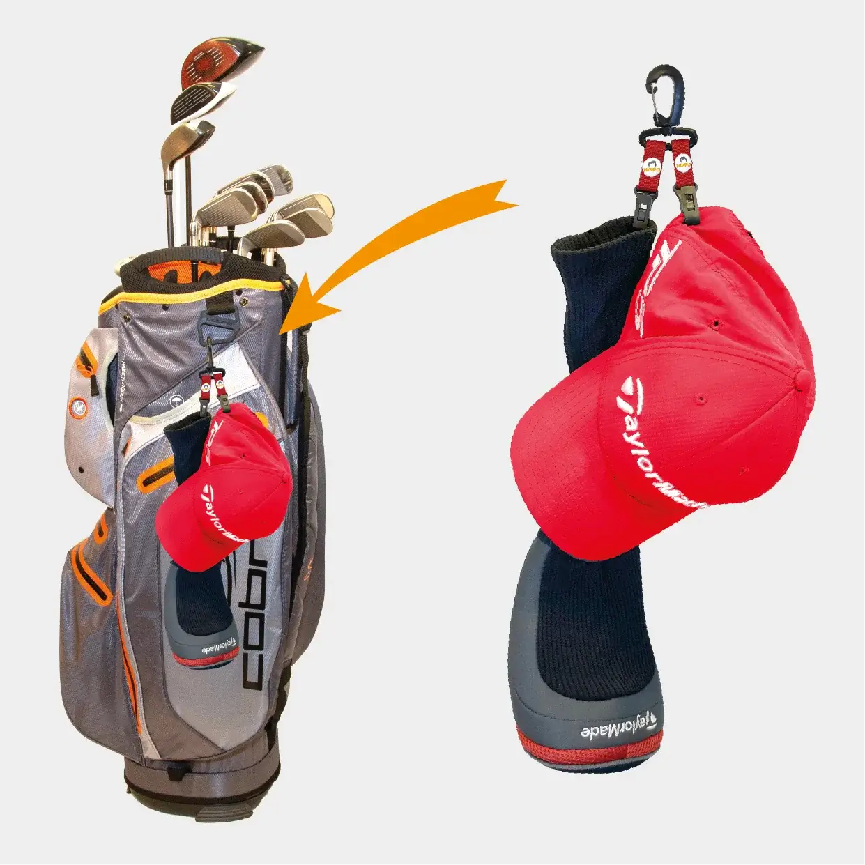 Hippo Golf cap holder clip attached to headcover to prevent losing your golf cap – 8161-12