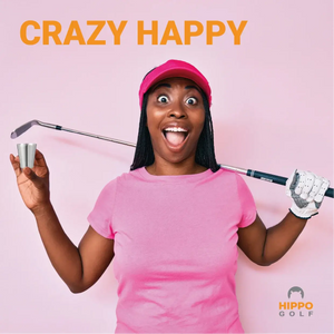 Happy golfer celebrating with stainless steel shot glass after a great shot 8189-04