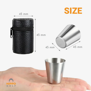 Stainless steel golf shot glass set for golfers - size 8189-09