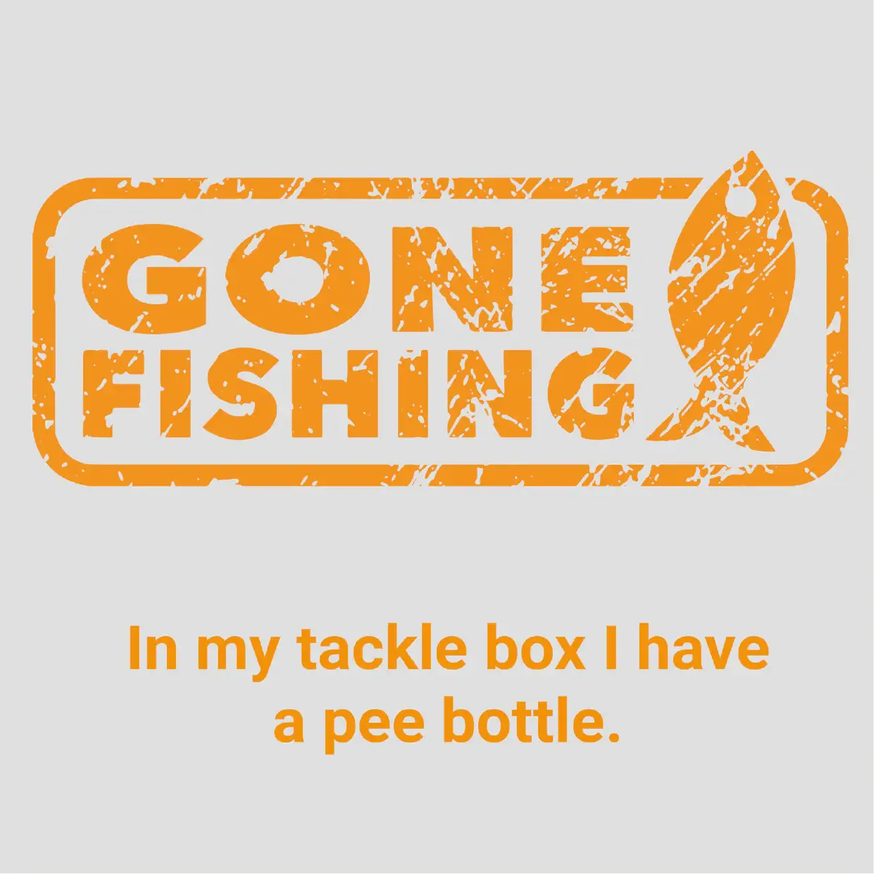 Humorous fishing graphic promoting portable boat urinal with unisex adapter as a practical onboard accessory.