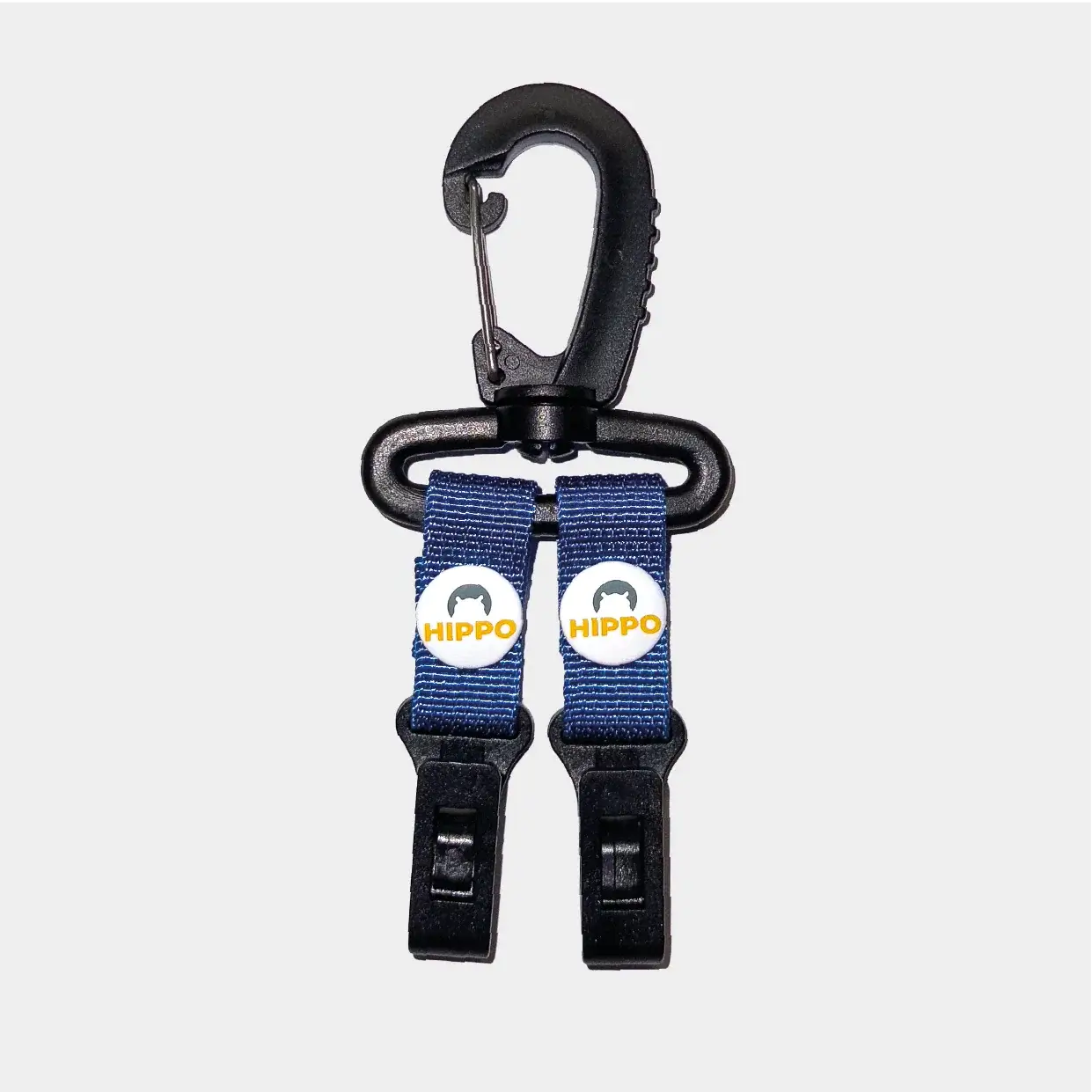Blue headcover and cap holder with carabiner clip for golf bag from Hippo Golf – 8161-04