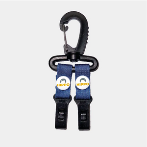 Blue headcover and cap holder with carabiner clip for golf bag from Hippo Golf – 8161-04