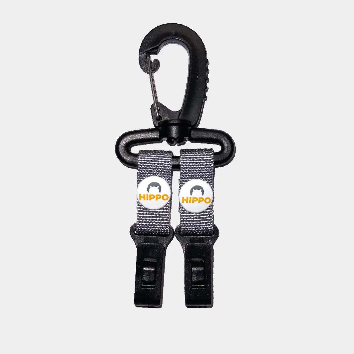 Grey headcover and cap holder for golf bag with clip from Hippo Golf – 8161-06