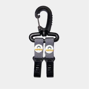 Grey headcover and cap holder for golf bag with clip from Hippo Golf – 8161-06