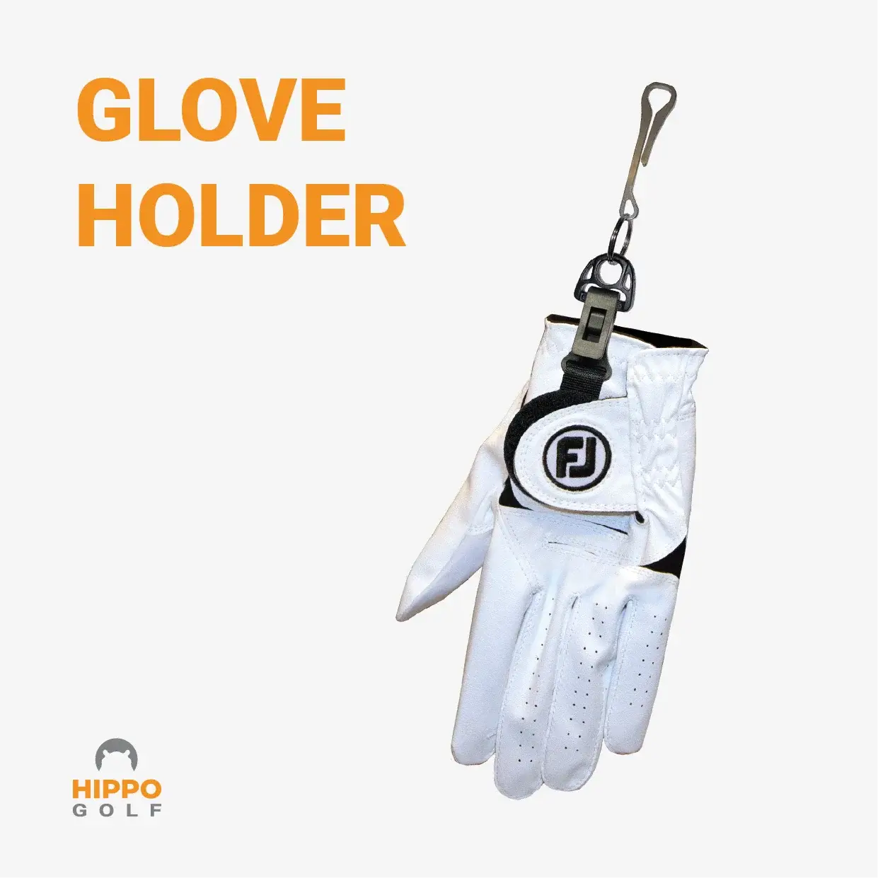Golf glove holder with glove attached for fast access between shots