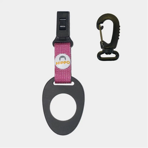 Hippo Golf bottle holder with pink strap and quick access carabiner – golf accessory image 8184-16