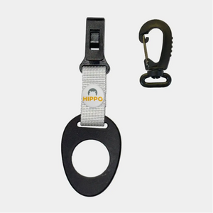 Hippo Golf bottle holder with white strap and detachable carabiner – golf bag bottle clip image 8184-15
