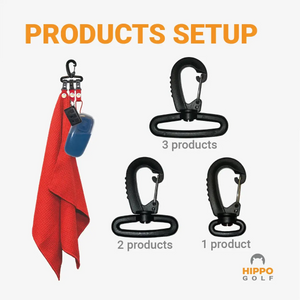 Hippo Golf carabiner clip attachment system showing fast and easy accessory mounting – 8191-08