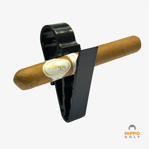 Hippo Golf quick access clip used as cigar holder on golf bag – 8187-02