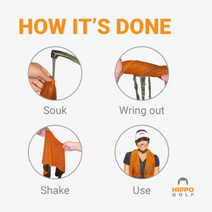 How to use Hippo Golf cooling towel soak wring shake and use steps 8182-06