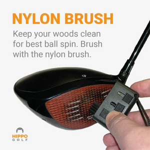 Hippo Golf mini brush nylon brush cleaning woods to maintain club face and ball spin – 8199-07