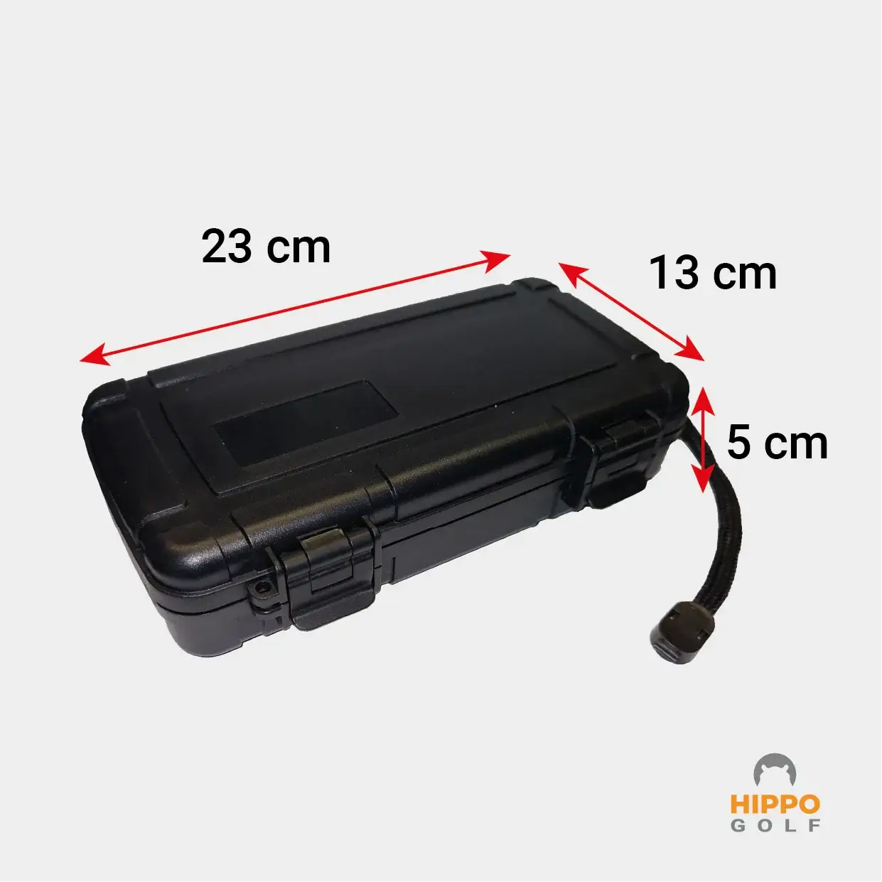 Hippo Golf waterproof hard humidor dimensions 23 x 13 x 5 cm for golf accessories -  8188-04