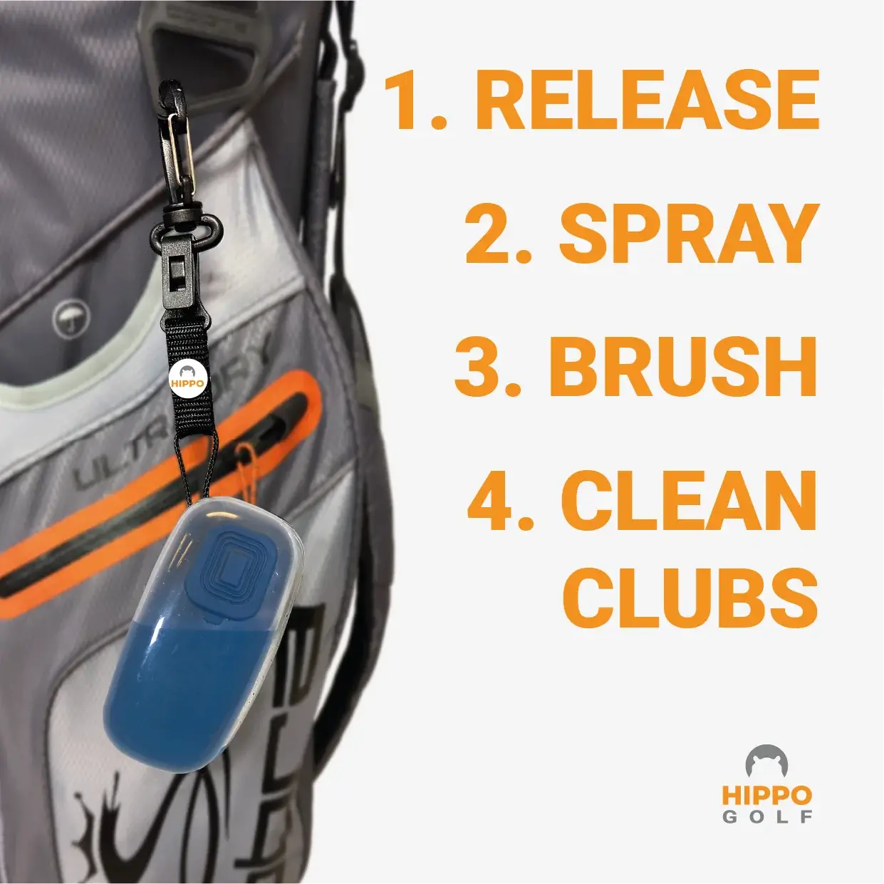 How to clean golf clubs using water brush step by step – Hippo Golf 8162-08